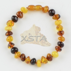 Baltic amber beads multi-colour clasp